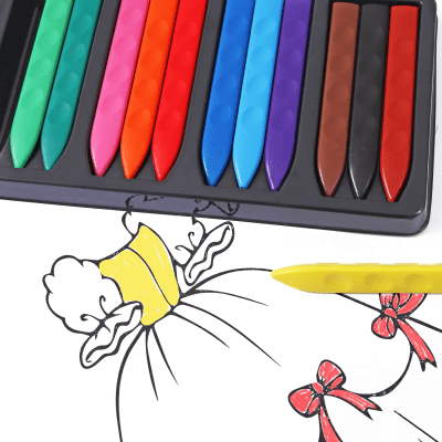 12 Crayones triangulares plásticos