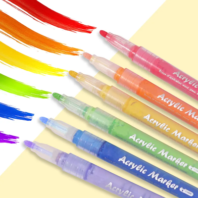 12 marcadores plumones acrílicos
