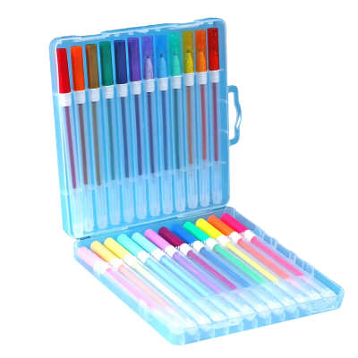 24 Lapiceras gel metal, glitter, neon y pastel