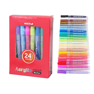 24 marcadores plumones acrílicos