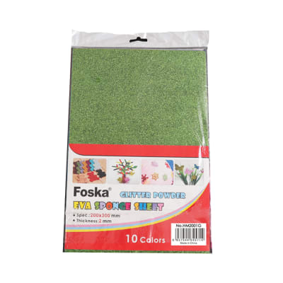 Goma Eva Glitter 10 Colores 20x30cm HM2001G Foska