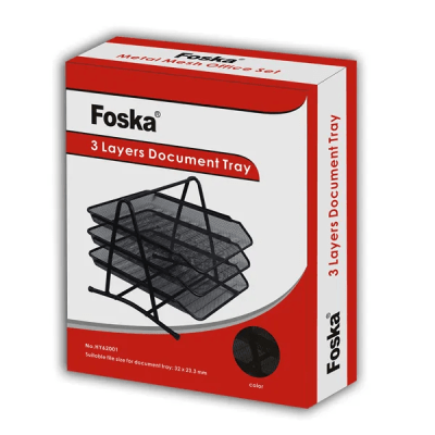 Organizador negro de 3 niveles bandeja escritorio