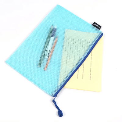 12 Bolsas con cierre de malla color