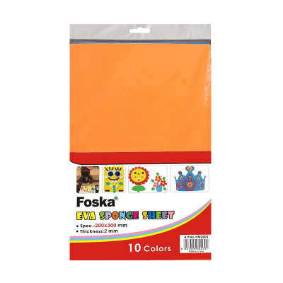 Goma Eva 10 Colores 20x30cm HM2001 Foska