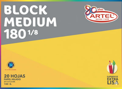 Block Medium 180 1/8 20 hojas ARTEL