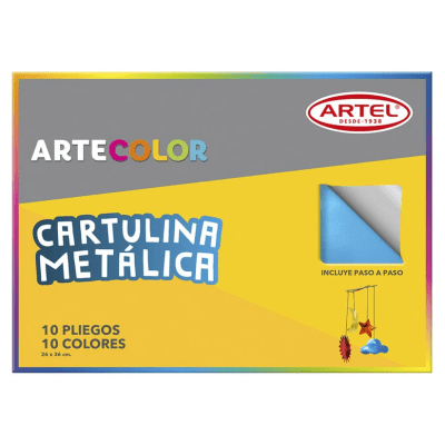 Carpeta Cartulina Metálica 10 pliegos 26x36cm Artel
