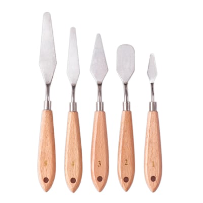 Set 5 Espátulas Estecas Madera y Acero LB4006 Foska4