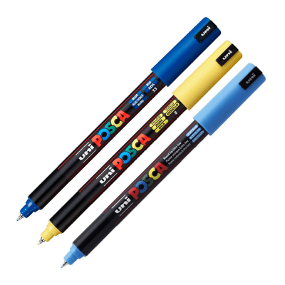 Marcador Acrílico Azul Metálico PC-1MR Punta Extra Fina Posca