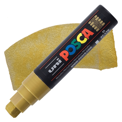 Marcador Acrílico Dorado PC-17K Punta Rectangular XXL Posca