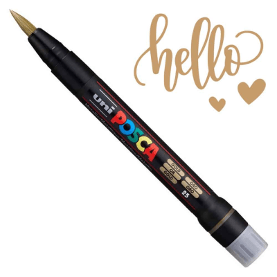 Marcador Acrílico Dorado Punta Pincel PCF-350 Posca