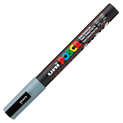 Marcador Acrílico Gris PC-3M Punta Fina Posca