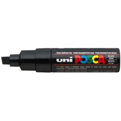 Marcador Acrílico Negro PC-8K Punta Biselada Posca