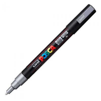 Marcador Acrílico Plateado 3M 0.9-1.3mm Posca