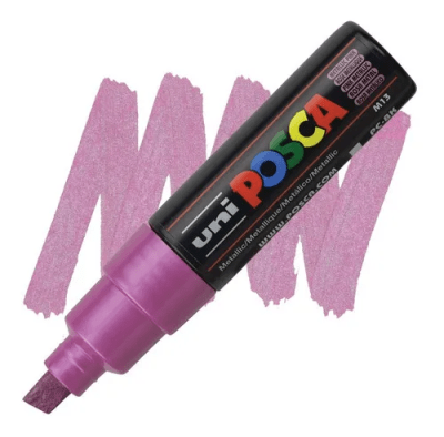Marcador Acrílico Rosa Metálico PC-8K Punta Biselada Posca1