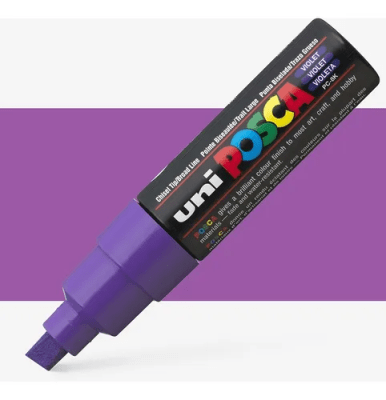 Marcador Acrílico Violeta PC-8K Punta Biselada Posca