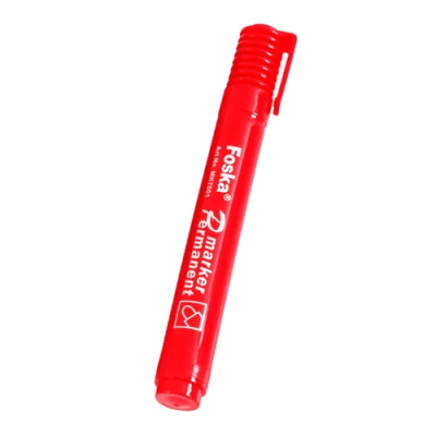 Marcador Permanente Rojo Punta Redonda MK7001 Foska