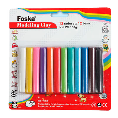 Plasticina 12 Barras 180g MD1005 Foska2