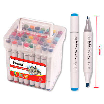 Set Marcadores Doble Punta 48 Colores MK5003 Foska
