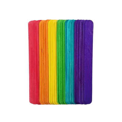 20 Palo de helado escolar ancho madera colores3