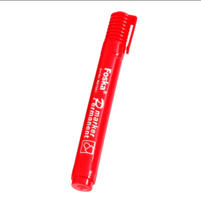 Plumón Permanente Rojo Punta Biselada MK7001-1 Foska