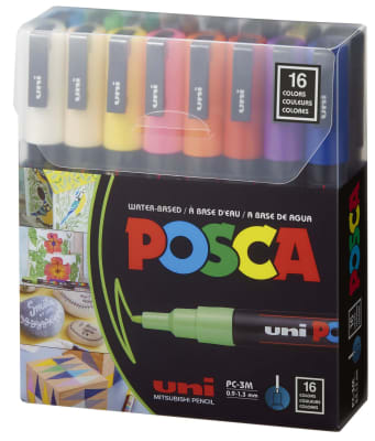 Marcadores Posca 3m Set 16 Colores Basicos Color Multicolor