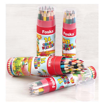 Lápices de colores en tubo 12 colores Foska3