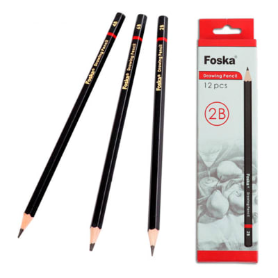 Lápiz grafito Alta calidad 2B 12 unidades Foska