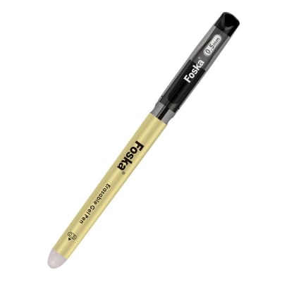 Pack 12 boligrafos borrable 0.5mm negro Foska lapiz pasta