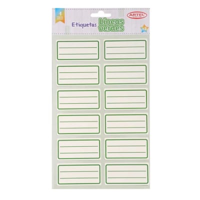 Set 12 Etiquetas Nombre Estándar Artel