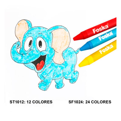 Crayones de Cera 12 Colores SF1012 Foska