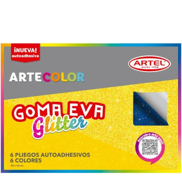 Artecolor Goma Eva glitter C/Adhesivo ARTEL