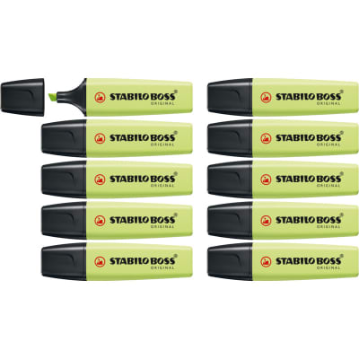 Pack 10 destacadores Limón Pastel Stabilo