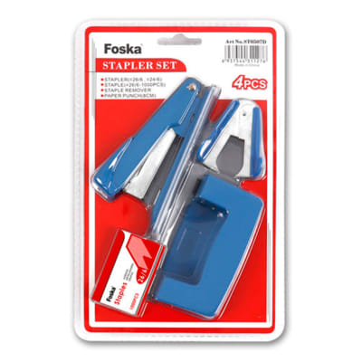 Set corchetera perforador sacacorchete corchetes 26/6 Foska