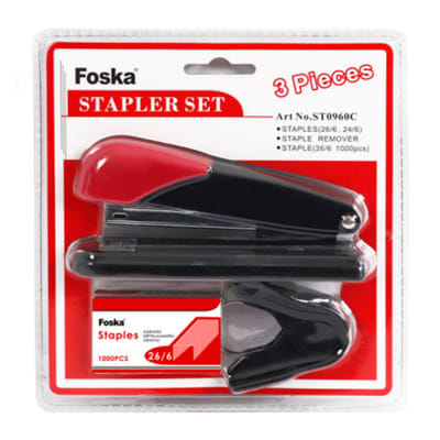 Set corchetera sacacorchete y corchetes 26/6 Foska