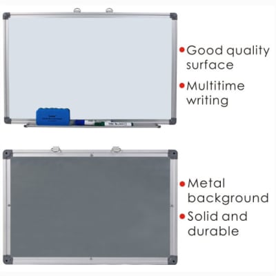 Pizarra blanca 90 x 120cm marco aluminio Foska