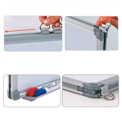 Pizarra blanca 90 x 180cm marco aluminio Foska