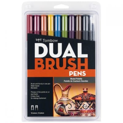 Set 10 Marcadores Tombow Dual Drush Pens Muted