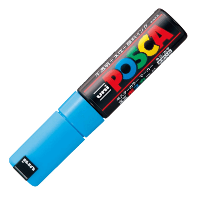 Marcador Acrílico Azul Claro PC-17K Punta Rectangular XXL Posca