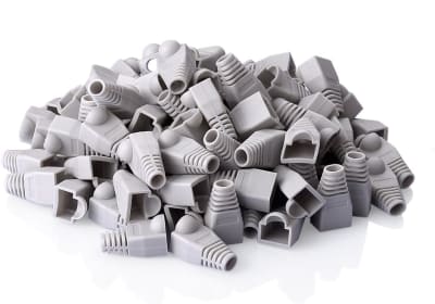 Capuchón Gris Claro RJ45 Cat6 100Und BIG CABLE1