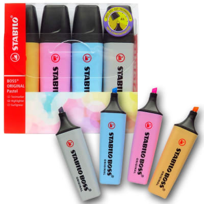 Set 4 Destacadores Stabilo Boss Pastel1