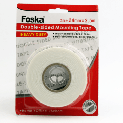 Cinta doble faz cara 24 mm x 2.5 mt