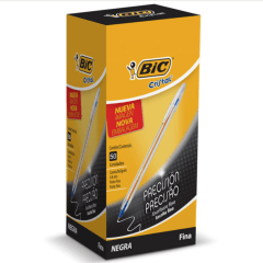 Bic Cristal Punta Fina Negra 0.8 50 und.