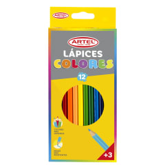 Estuche 12 Lápices Colores Largos Mina 2,9mm Artel