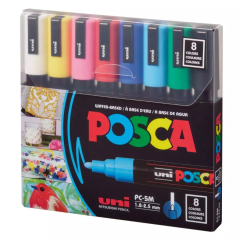 Set 8 Marcadores Acrílicos PC-5M 1.8-2.5mm Posca