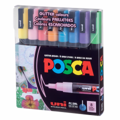 Marcadores Acrílicos Posca Set 8 Colores PC-3M Glitter Pastel