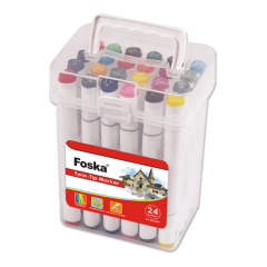 Set Marcadores Doble Punta 24 Colores MK5001 Foska