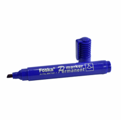 Plumón Permanente Azul Punta Biselada MK7001-1 Foska