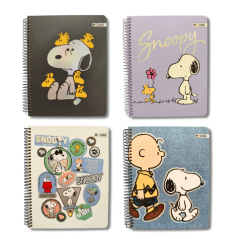 Cuaderno Triple Medio Oficio Papel Premium 80 G Snoopy Color Aleatorio