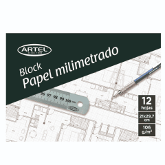 Block Papel Milimetrado A4 12 Hojas Artel