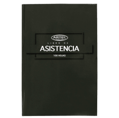 Libro de Asistencia 100 hojas Negro Artel